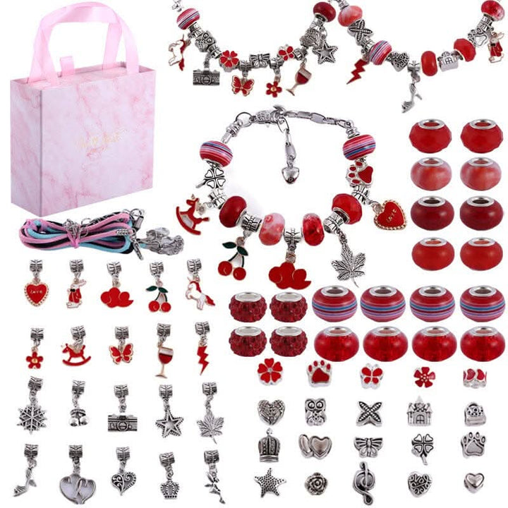 Girls' craft activity: Sparkling charm bracelet kit for creative kids and enjoyable play.