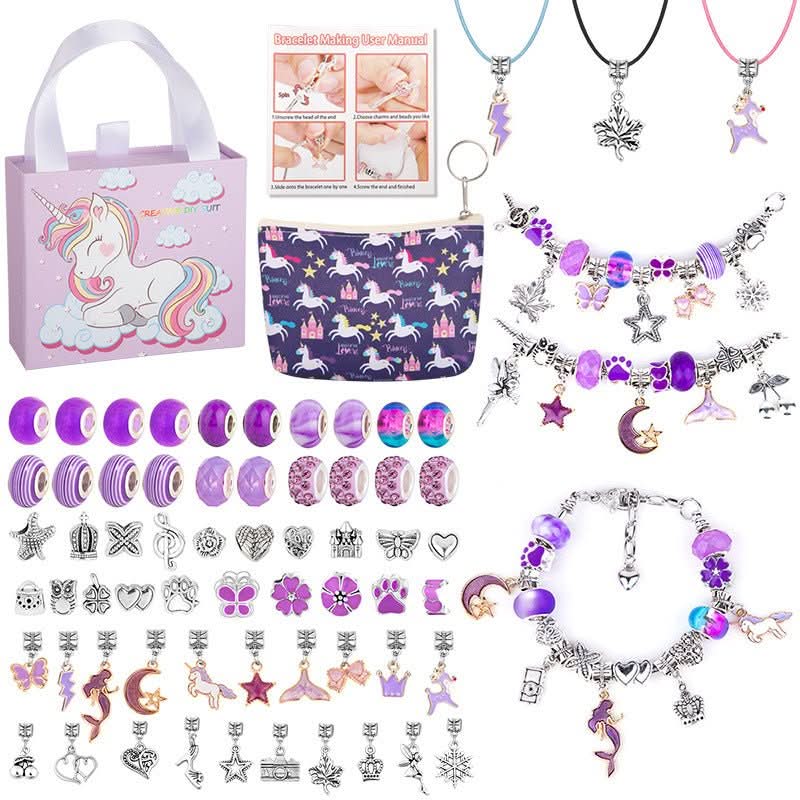 Educational jewelry kit for girls. Learn to make bracelets with beautiful, sparkling charms.