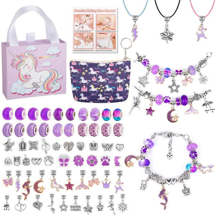 Educational jewelry kit for girls. Learn to make bracelets with beautiful, sparkling charms.