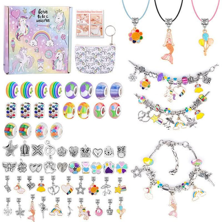 Girls' creative bracelet making kit with a range of sparkling charms and accessories.