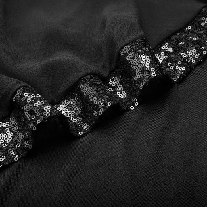 Striking plus size sequin off-shoulder party dress, designed for a dazzling entrance.