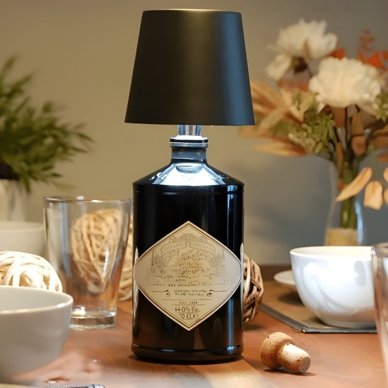 GlowBottle bottle lamp for ambient mood lighting, perfect for home decor.