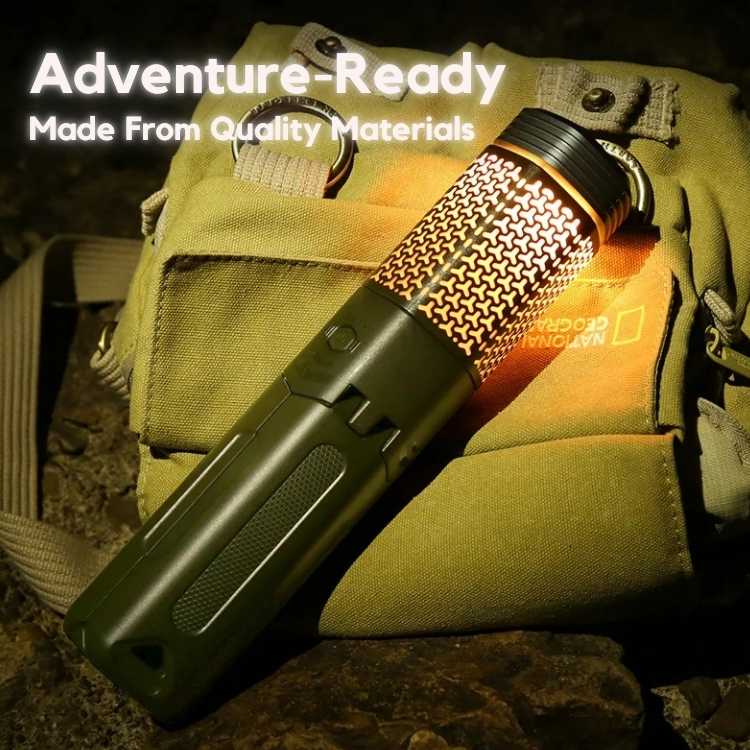 Rechargeable LED camping lantern by GlowMax, featuring an adjustable tripod for stable outdoor lighting.