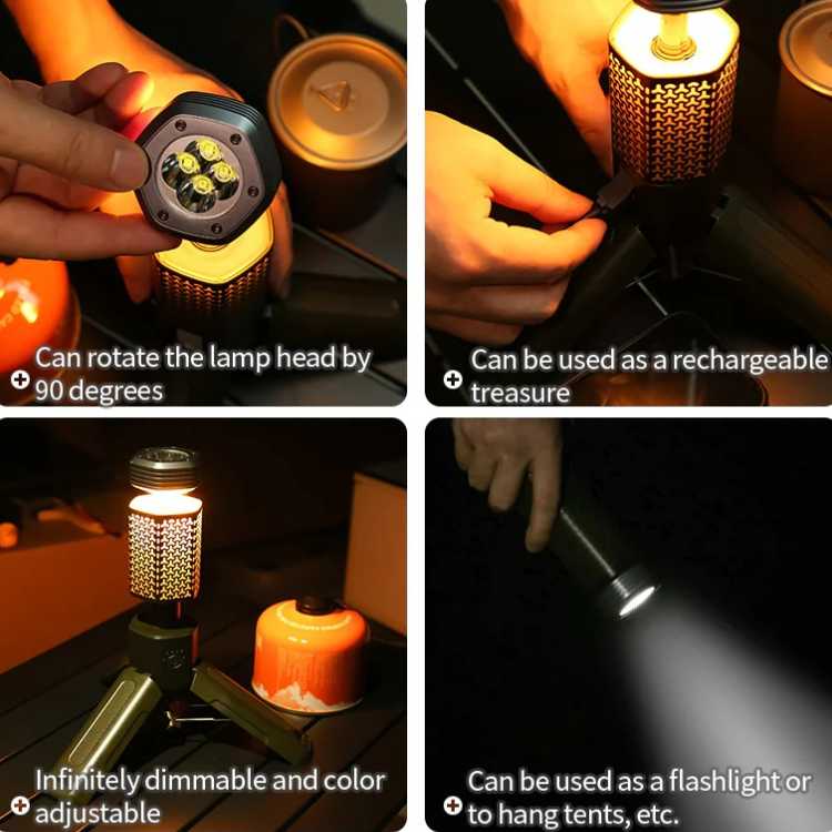 GlowMax Extendable Camping Tripod Lantern providing hands-free, versatile illumination for camping.