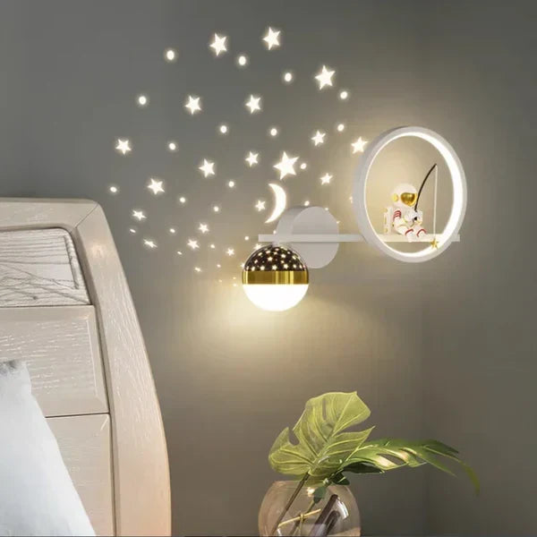 Ambiance-creating GlowNest wall lamp, decorative and safe for a child's room.