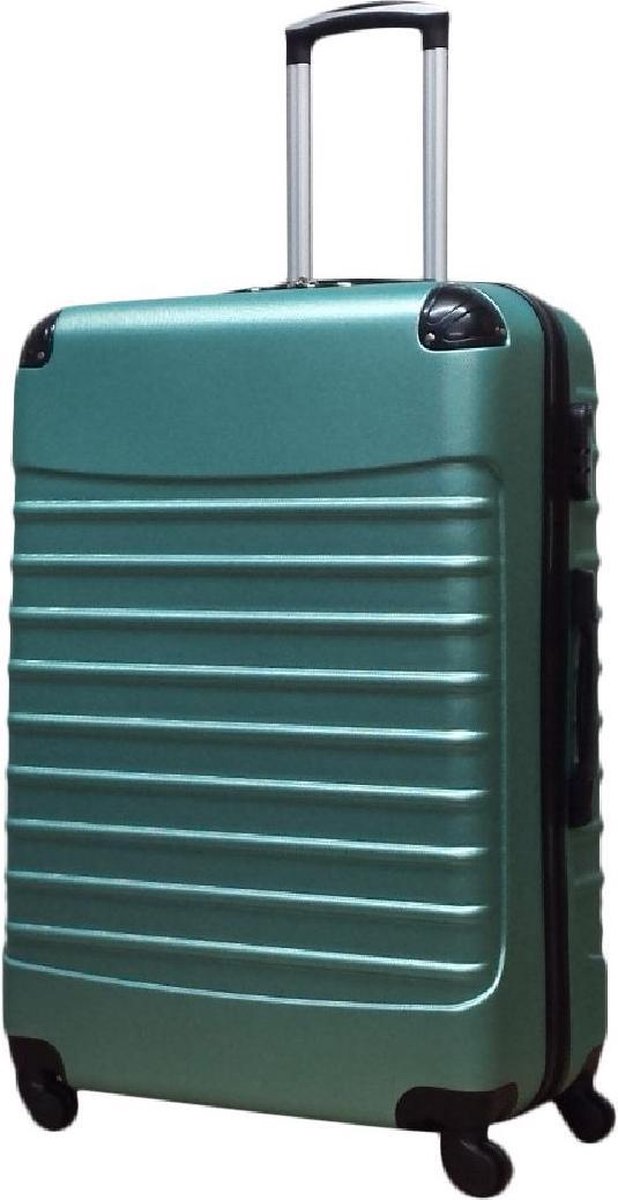 Explore with this green 2-piece hardshell luggage set, featuring durable ABS and convenient spinner wheels.