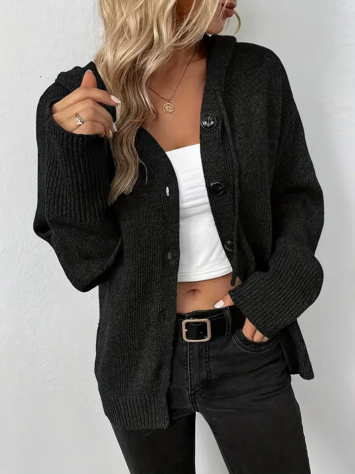 Model in grey women's comfortable weekender hoodie, perfect for layering.