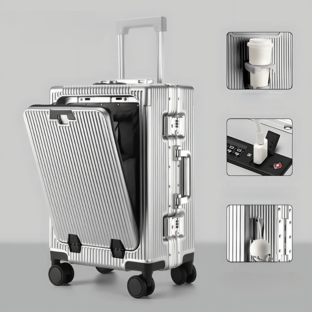 Essential Manhattan Pro carry-on for business travel; hard-shell design with laptop access.