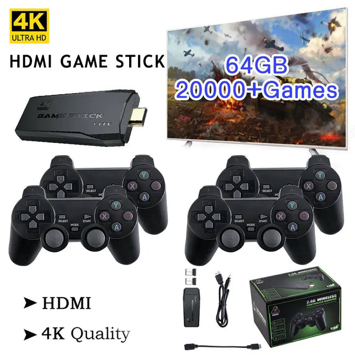 Plug & play 4K HDMI retro console. Instantly enjoy 20,000+ pre-installed classic video games on any TV.