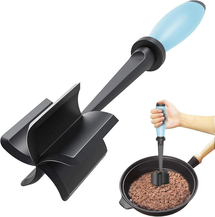 Versatile heat-resistant meat chopper, perfect kitchen utensil for crumbling ground meat & food prep.