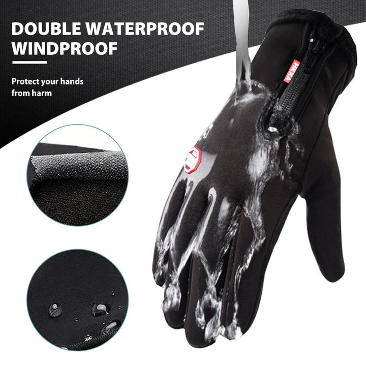 Durable electric warming winter gloves for outdoor activities, waterproof & windproof.