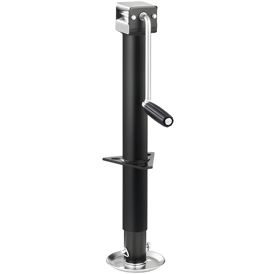 Heavy-duty A-frame trailer jack with drop leg, 5000 lb capacity for RV & boat trailers.