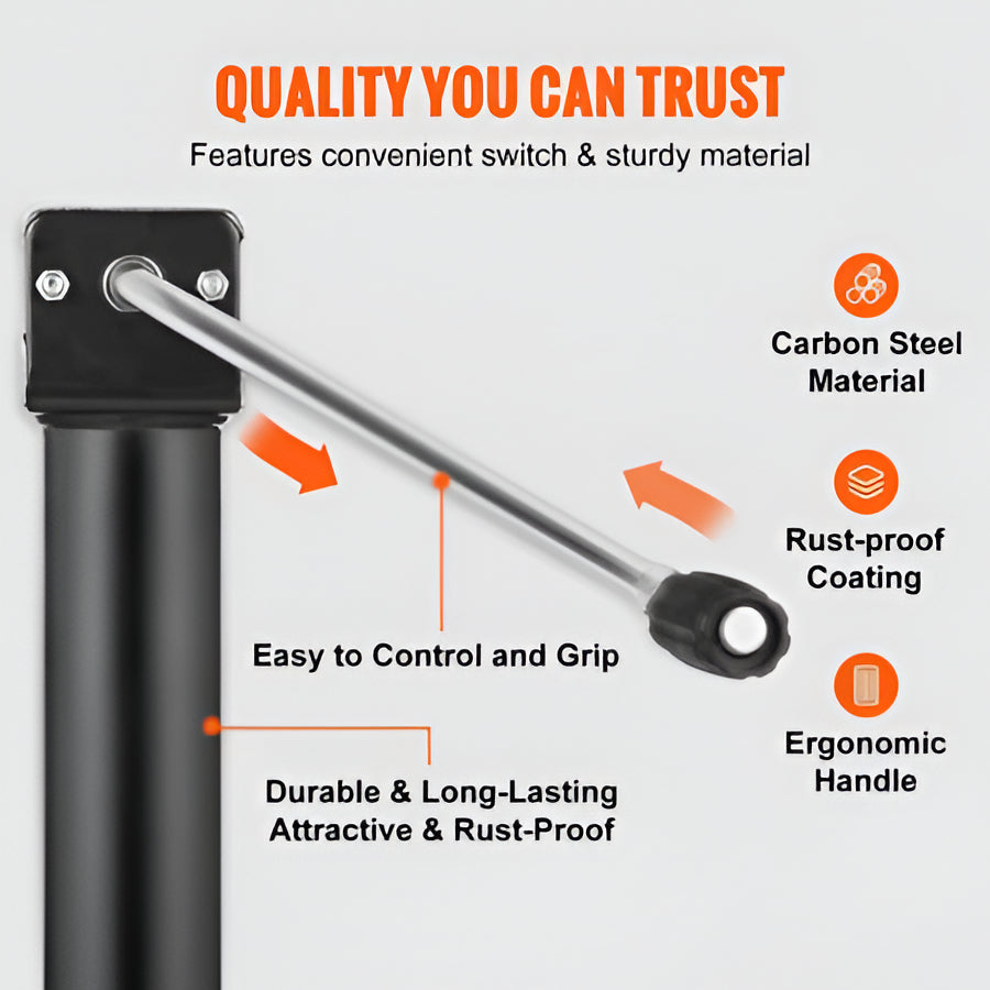 A-frame trailer jack with 5000 lb capacity, featuring a strong drop leg for boat trailer stability.