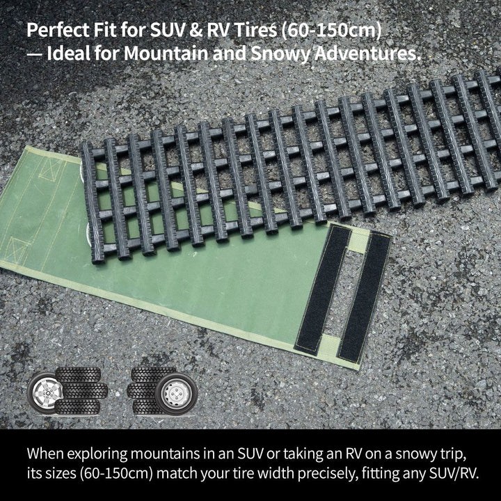 Durable car traction mat made from high-strength material, perfect for off-road adventures and vehicle rescue.