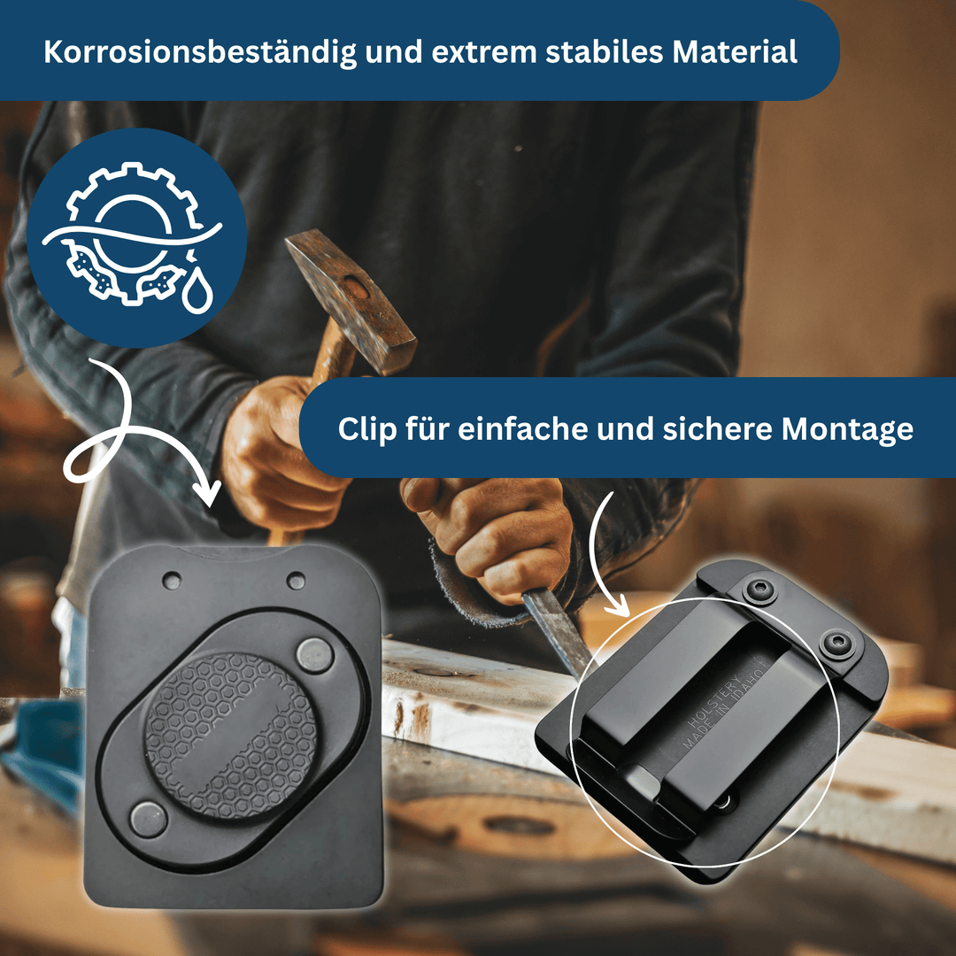 Workshop organized with black magnetic tool strip, keeping hand tools accessible and tidy