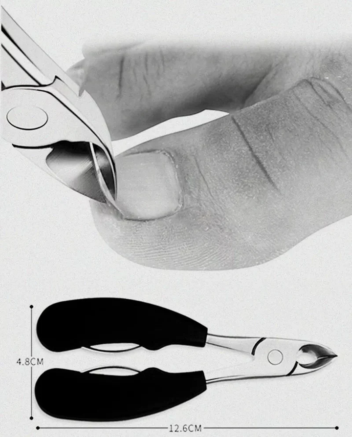 Ergonomic unisex toenail clipper with sharp blades, ideal for thick nails & precise foot care for seniors.