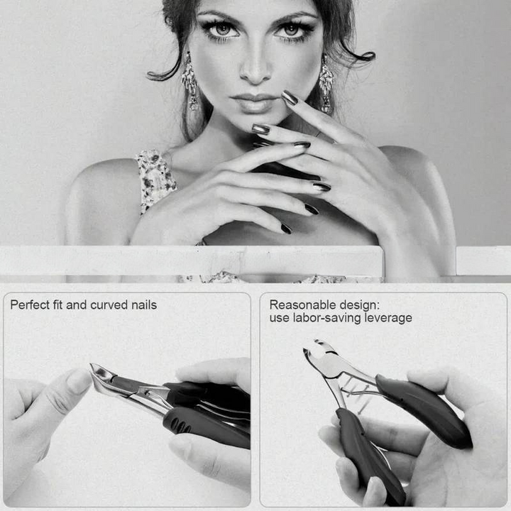 Easy-grip toenail clipper for seniors, featuring sharp, strong blades for effortlessly trimming thick nails.