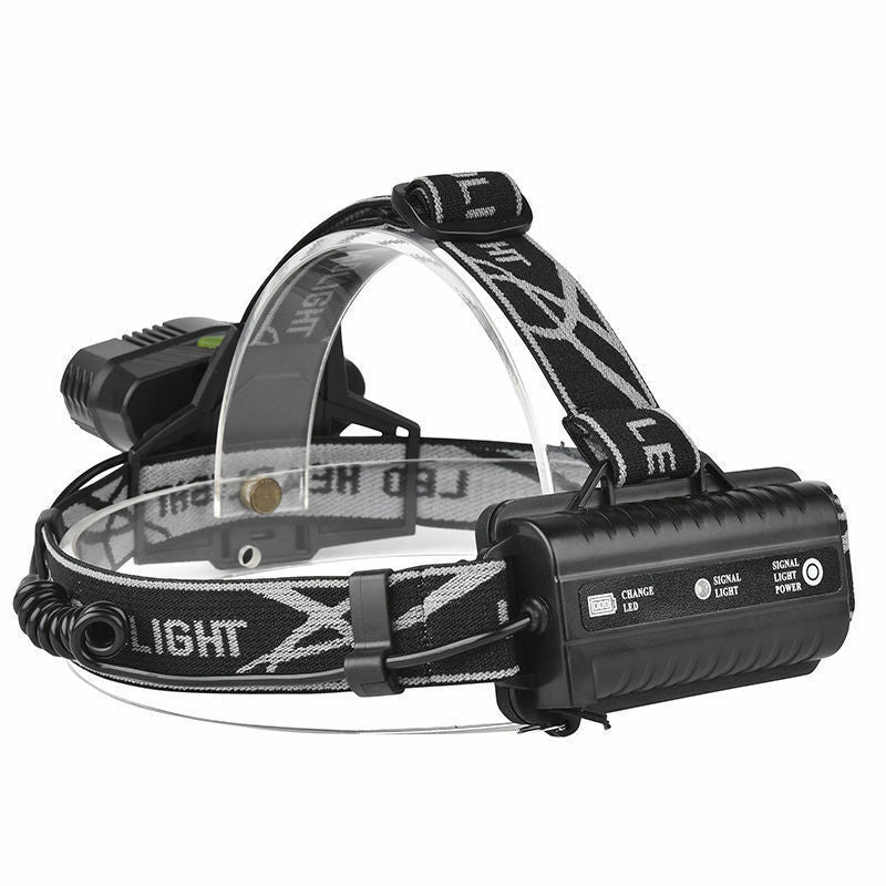 Durable 5X LED waterproof headlamp kit, rechargeable for prolonged use in camping, hiking, exploration