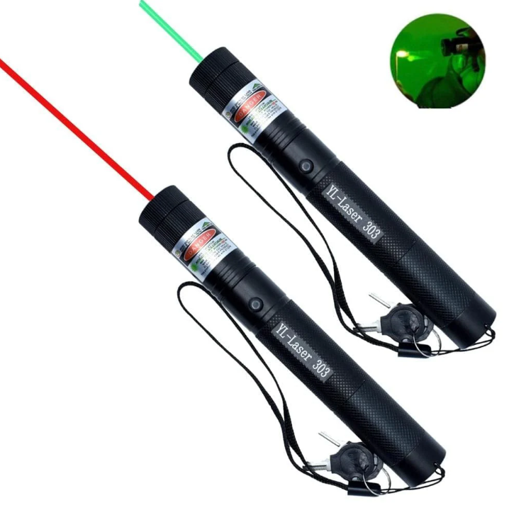 High power dual beam green & red laser pointer for professional presentations.