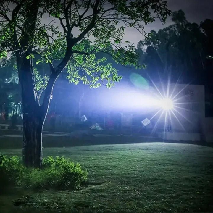 Tactical LED flashlight featuring high brightness for camping and night use