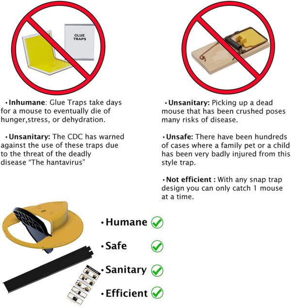 Animal-friendly live catch mouse & rat trap lid. Effective humane pest control for indoor & outdoor use.