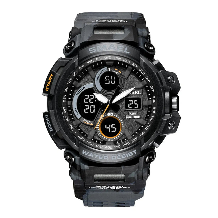 Men's Digital Analog Dual Time Camouflage Military Watch