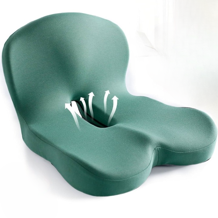 Unisex Ergonomic Memory Foam Seat Cushion for Back Pain Relief