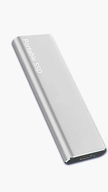 "Immagine di disco rigido esterno 4 TB, ultra sottile, USB-C, colore nero lucido, design elegante e compatto"