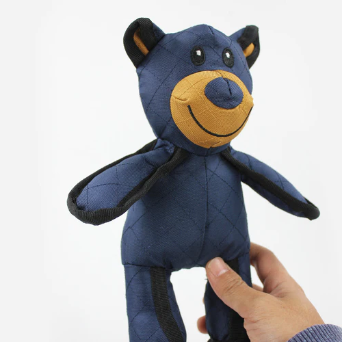 Interactive bear dog chew toy for aggressive chewers. Indestructible, durable & engaging pet accessory.