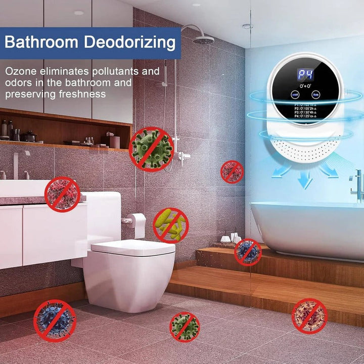 Programmable odor control plug-in device for pet odors, ensuring a fresh home and clean air automatically.
