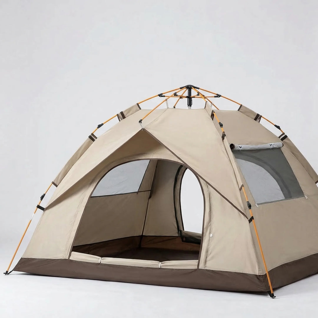 Automatic 2-3 person dome camping tent, portable & easy setup for outdoor adventures and hiking.