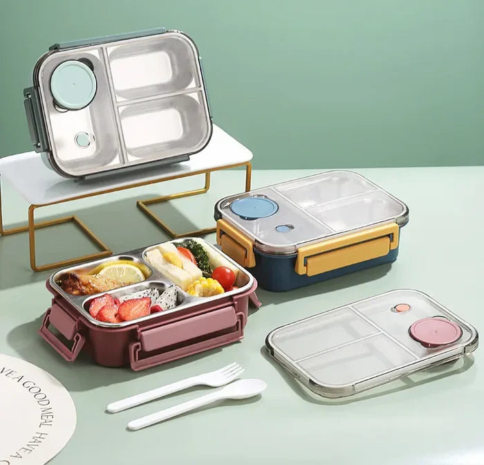 Enjoy hot meals anywhere with this insulated stainless steel food container. Perfect for travel.
