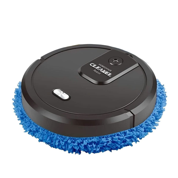Automated robot mop for thorough cleaning of all floor types, including carpets.