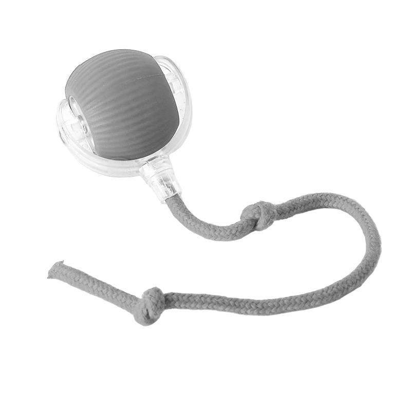 Automatic bouncing dog toy, rechargeable, durable TPR rubber, for interactive pet exercise.