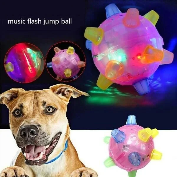 Energetic dog jumping ball toy, interactive & stimulating, ideal for pet exercise & active play.