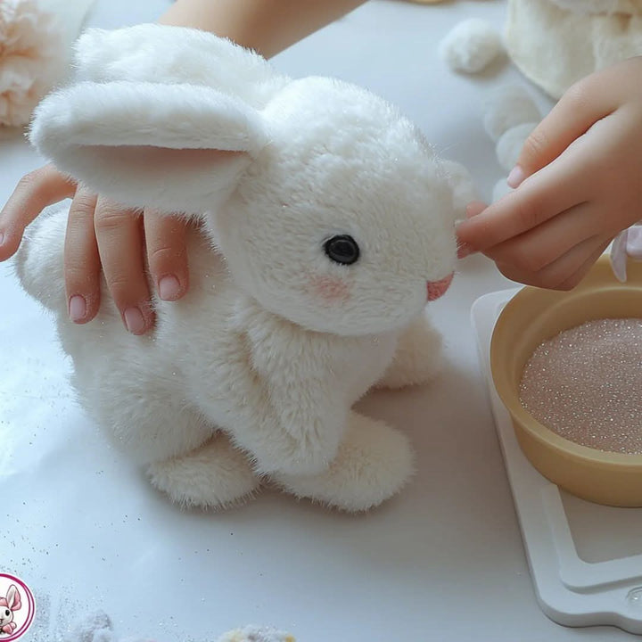Engaging interactive plush bunny for children, promoting playtime with realistic movements and sounds.