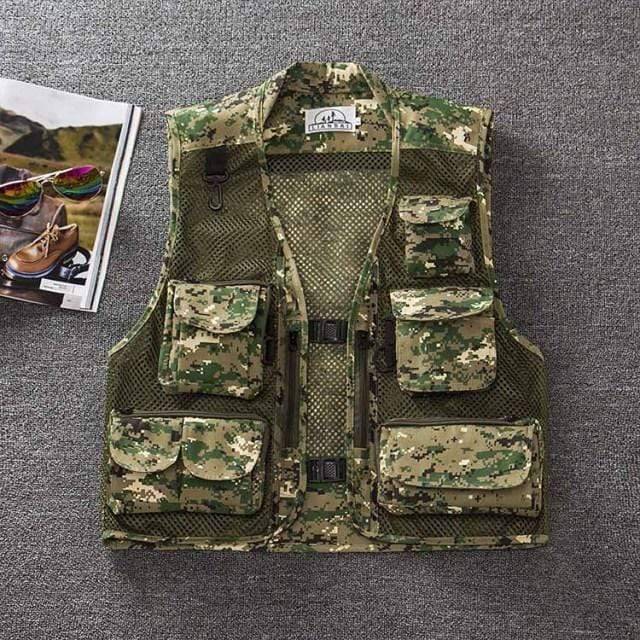 Unisex fishing vest with reflective elements, enhancing safety during outdoor activities