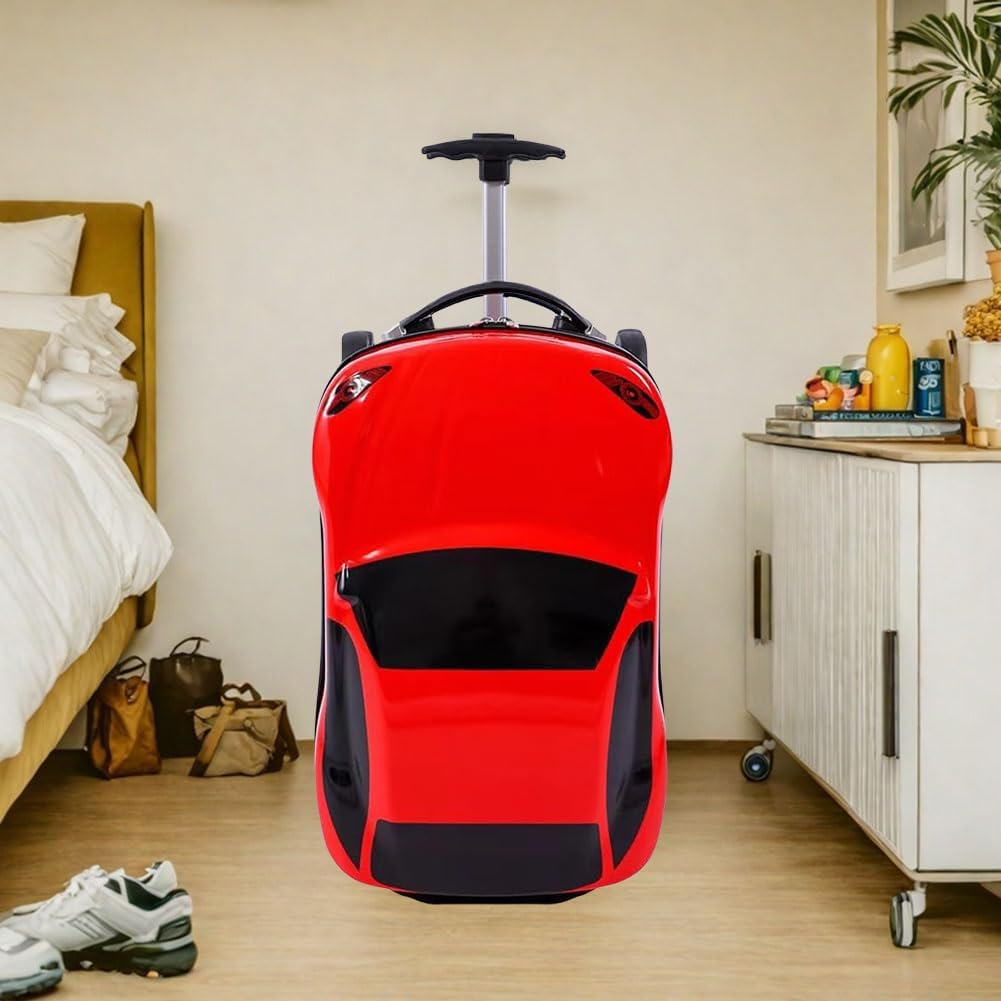 Durable children's 18-inch car suitcase, rolling luggage for school trips & family adventures.