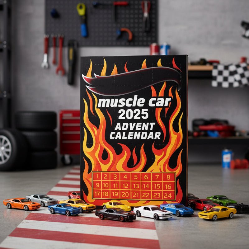 Kids' 2D Vehicle Advent Calendar with 24 surprise miniature cars for a festive Christmas countdown.