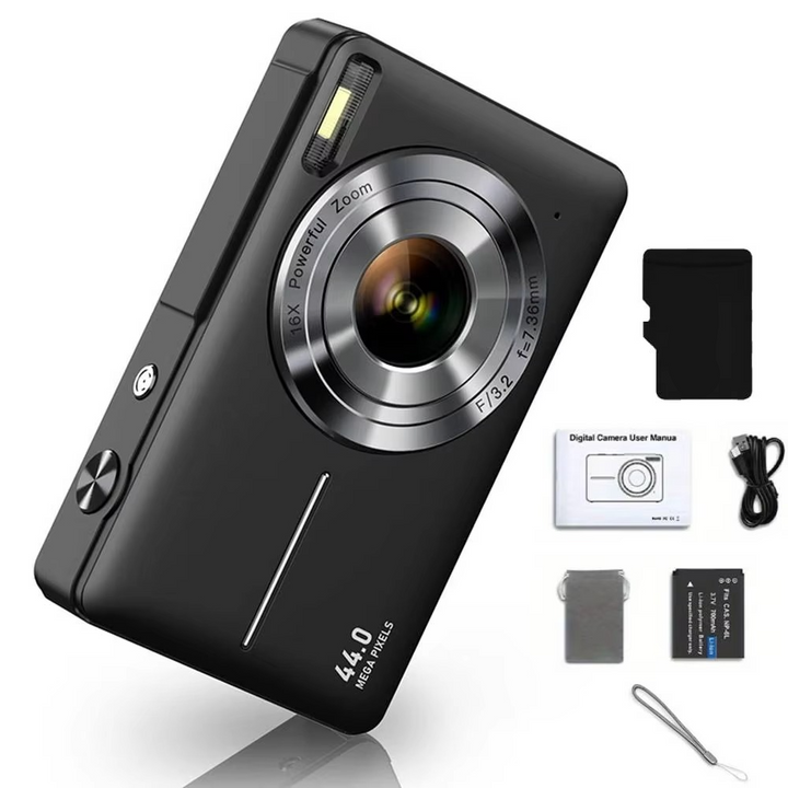 Versatile 44MP digital camera for beginners, with 16X zoom & anti-shake for capturing memories.