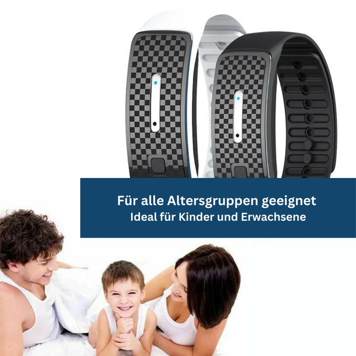 Close-up of the adjustable buckle on a child's mosquito repellent bracelet, ensuring a secure fit
