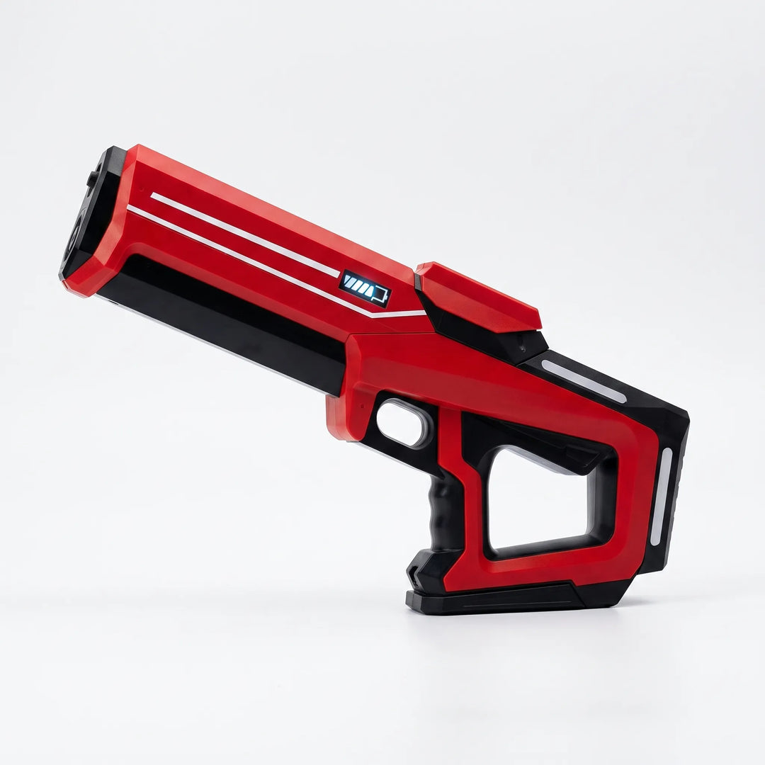 Electric water gun blaster for kids. Automatic toy for summer water fights and outdoor fun. Rechargeable design.