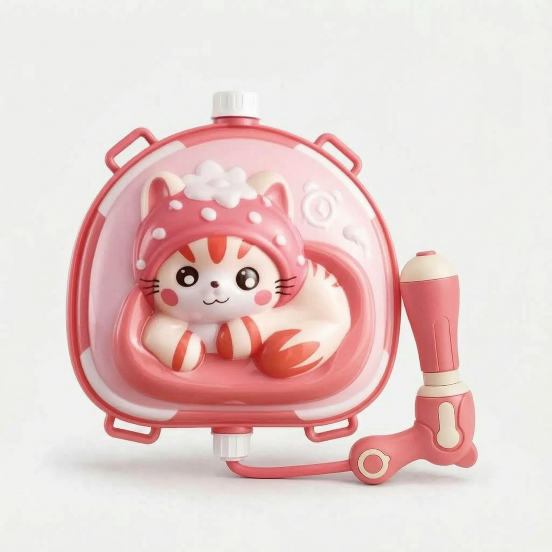 Durable animal backpack water toy, designed for children's outdoor summer play and water gun battles.