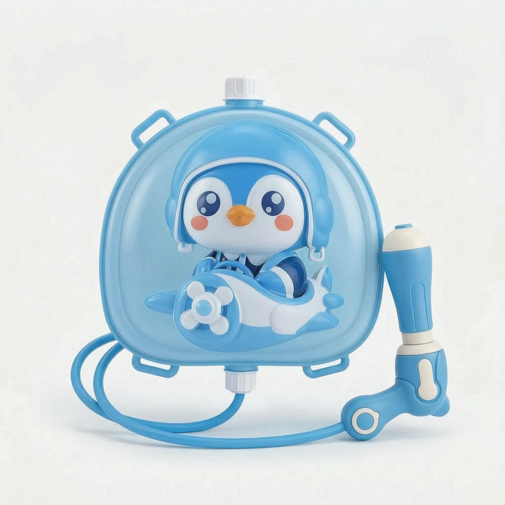 Get ready for splash fun! Kids' animal design backpack water blaster, an exciting outdoor summer toy.
