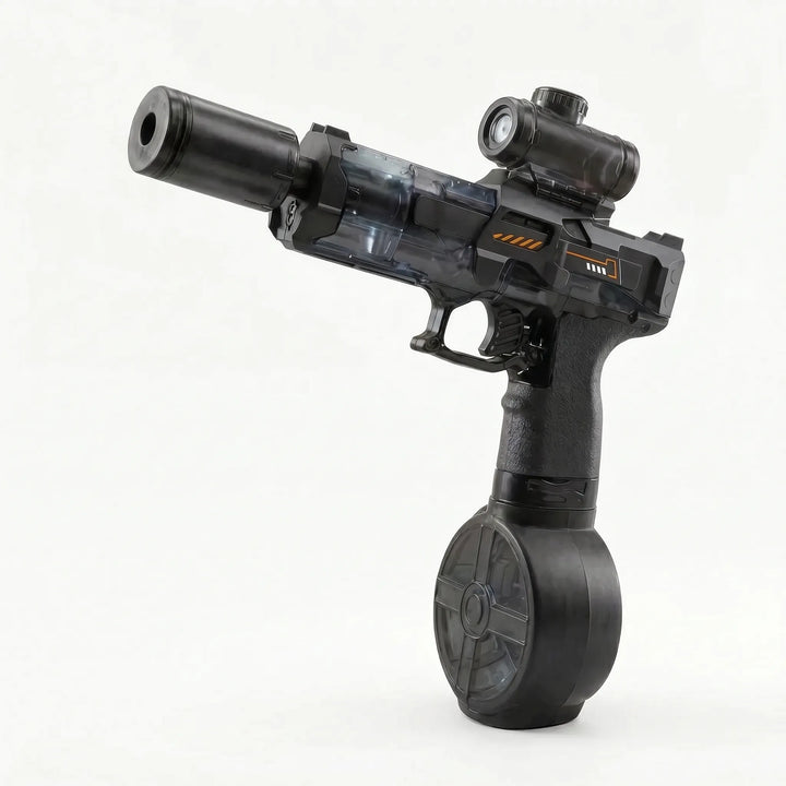 Vibrant light-up electric water gun for kids, bringing exciting outdoor fun to summer, pool, and beach activities.