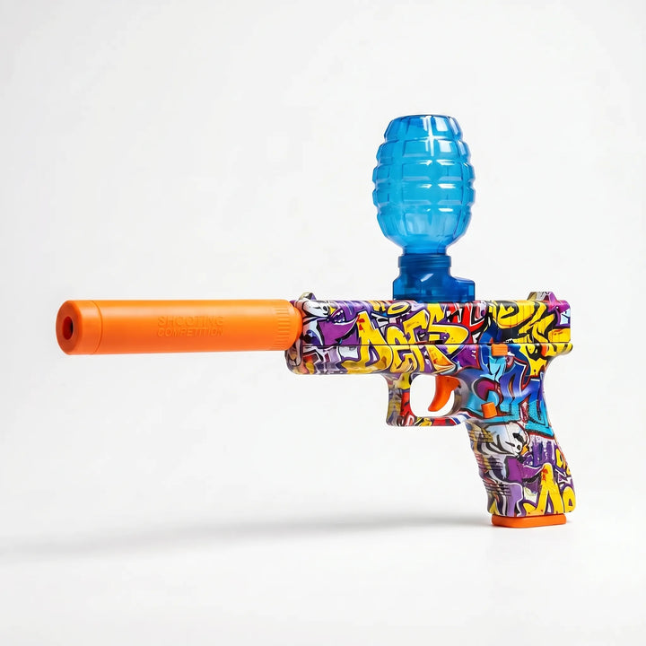 Rechargeable electric water blaster toy, perfect for kids' summer outdoor play and exciting water gun battles.
