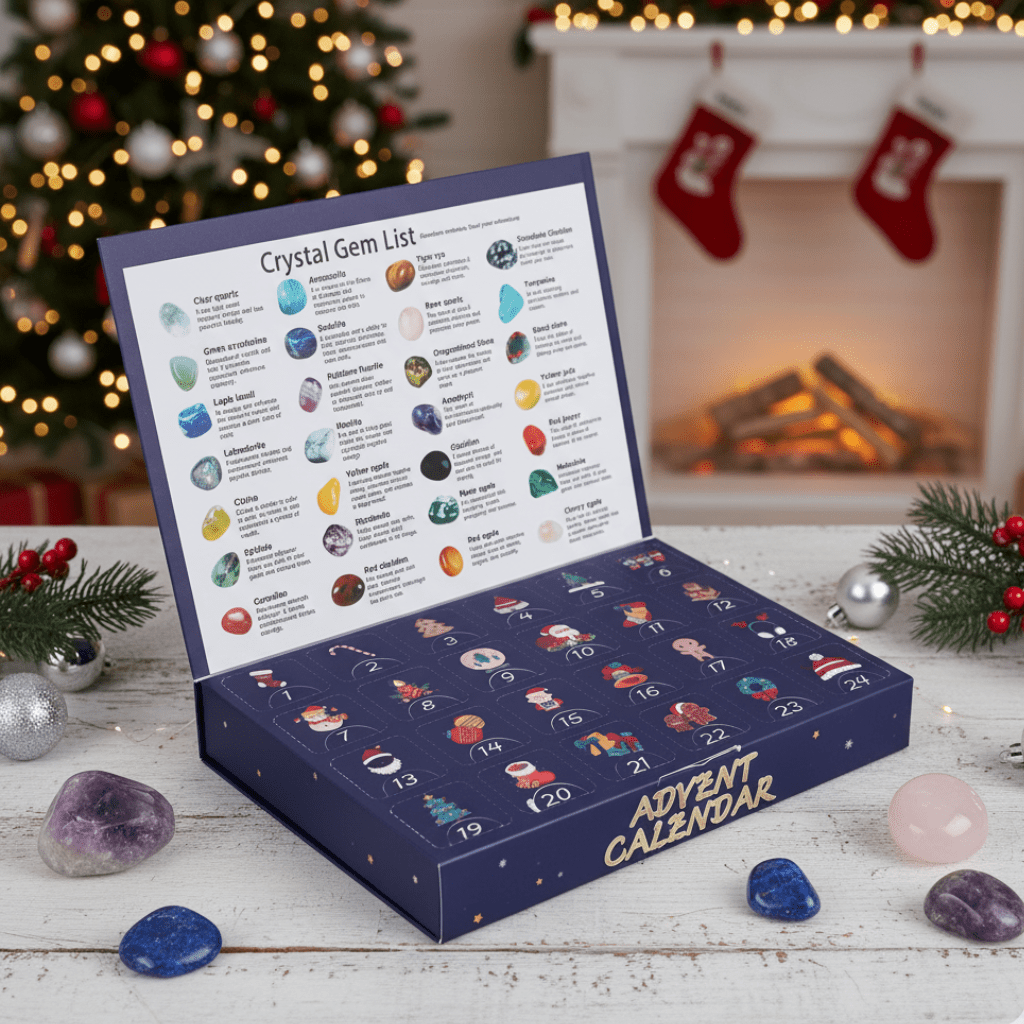 Kids' Gemstone Excavation Advent Calendar for 24 days of mineral discovery fun.