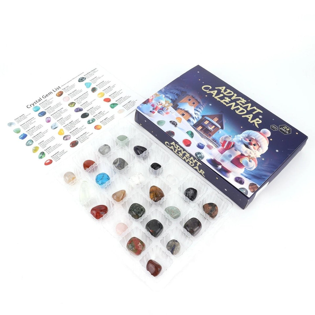 Front view of the Kids' Gemstone Excavation Advent Calendar box, ready for discovery.
