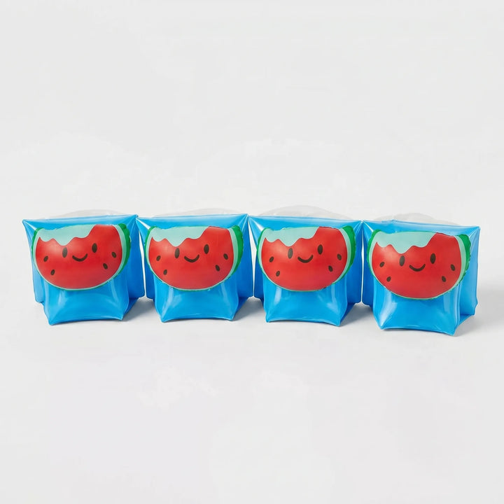 Vibrant kids' inflatable swim armbands, comfortable & secure swimming aids for children's pool & beach fun.