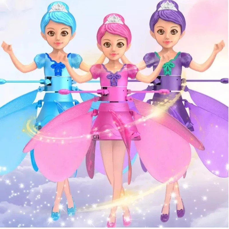 Enchanting flying toy for kids, controlled by hand gestures, glowing with vibrant LED lights, pure magic!